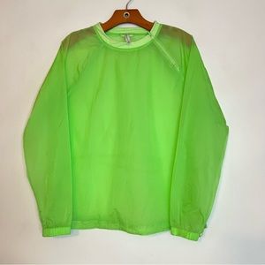 Athleta Lime Green Long Sleeve Plastic Workout Top Size M